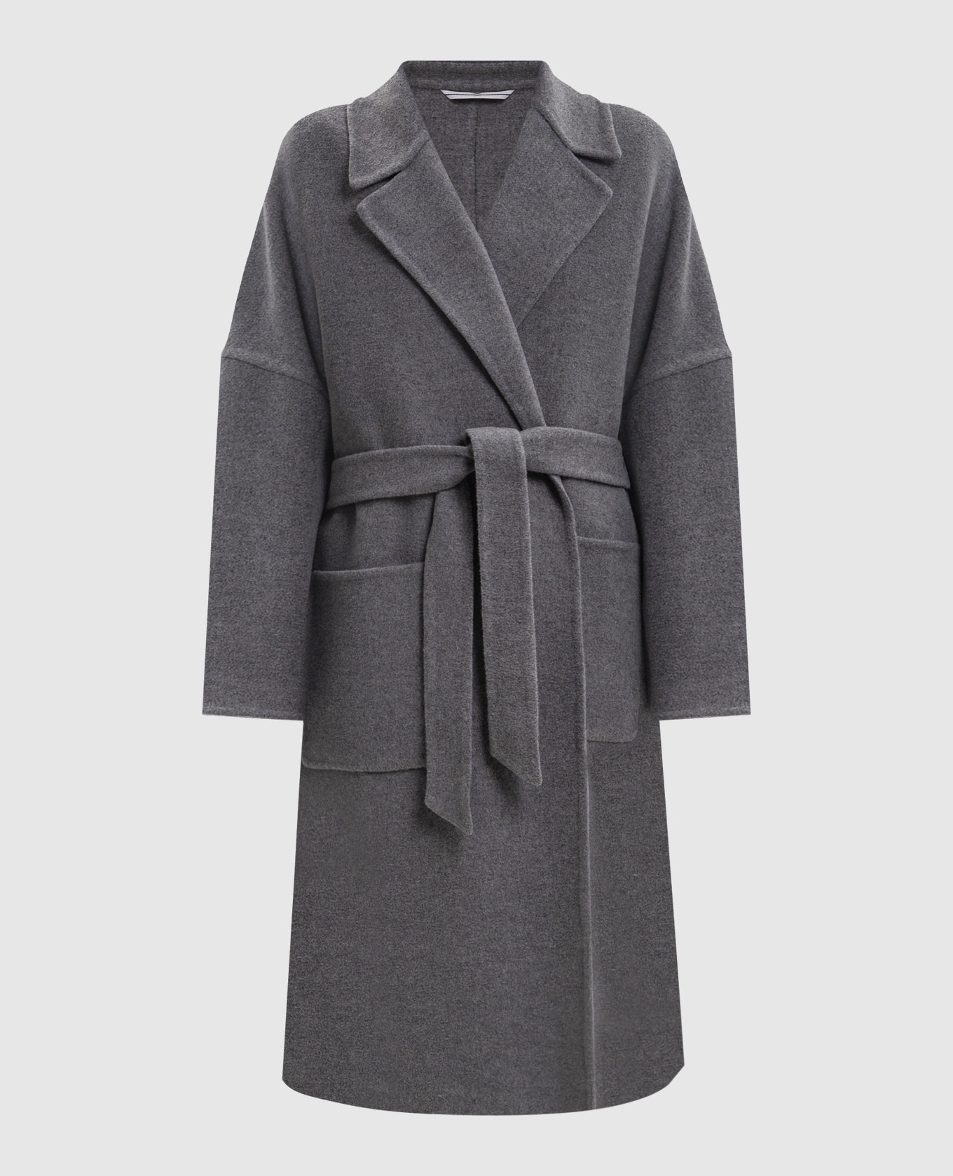Gray wool and cashmere puffer coat