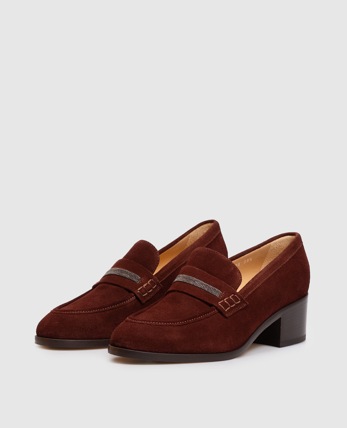 Brown suede shoes with a monil chain Doucal's 2