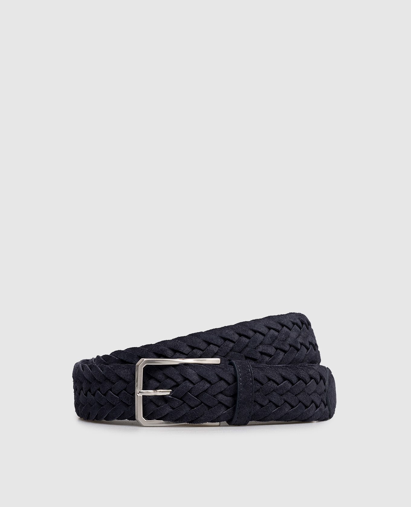 Blue suede braided belt