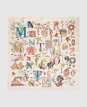MANTERO 1902 Florida Keys Ivory Silk Scarf 0909F0014G57293