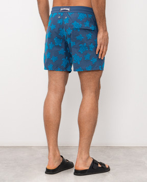 Vilebrequin Moorea Blue Textured Print Swim Shorts MOOED236
