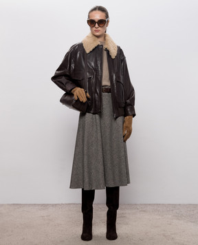 Max Mara Gray PALAZZI skirt with wool MSTPALAZZI