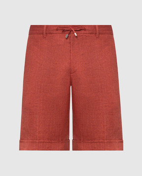 Stefano Ricci Red linen shorts MCT80R0016L0005Q