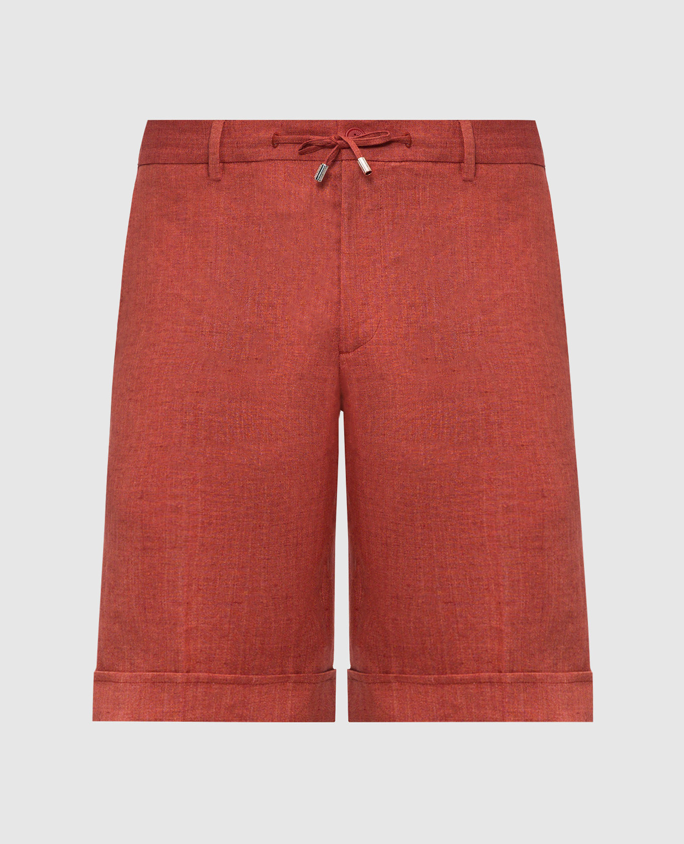 Red linen shorts