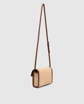 Valentino Beige Rockstud raffia crossbody bag 8W2B0R43UEN