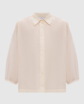 Peserico Beige silk blouse with monil chain S0601308372