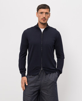 Cashmere&Whiskey Blue cardigan with silk MU9682318517R