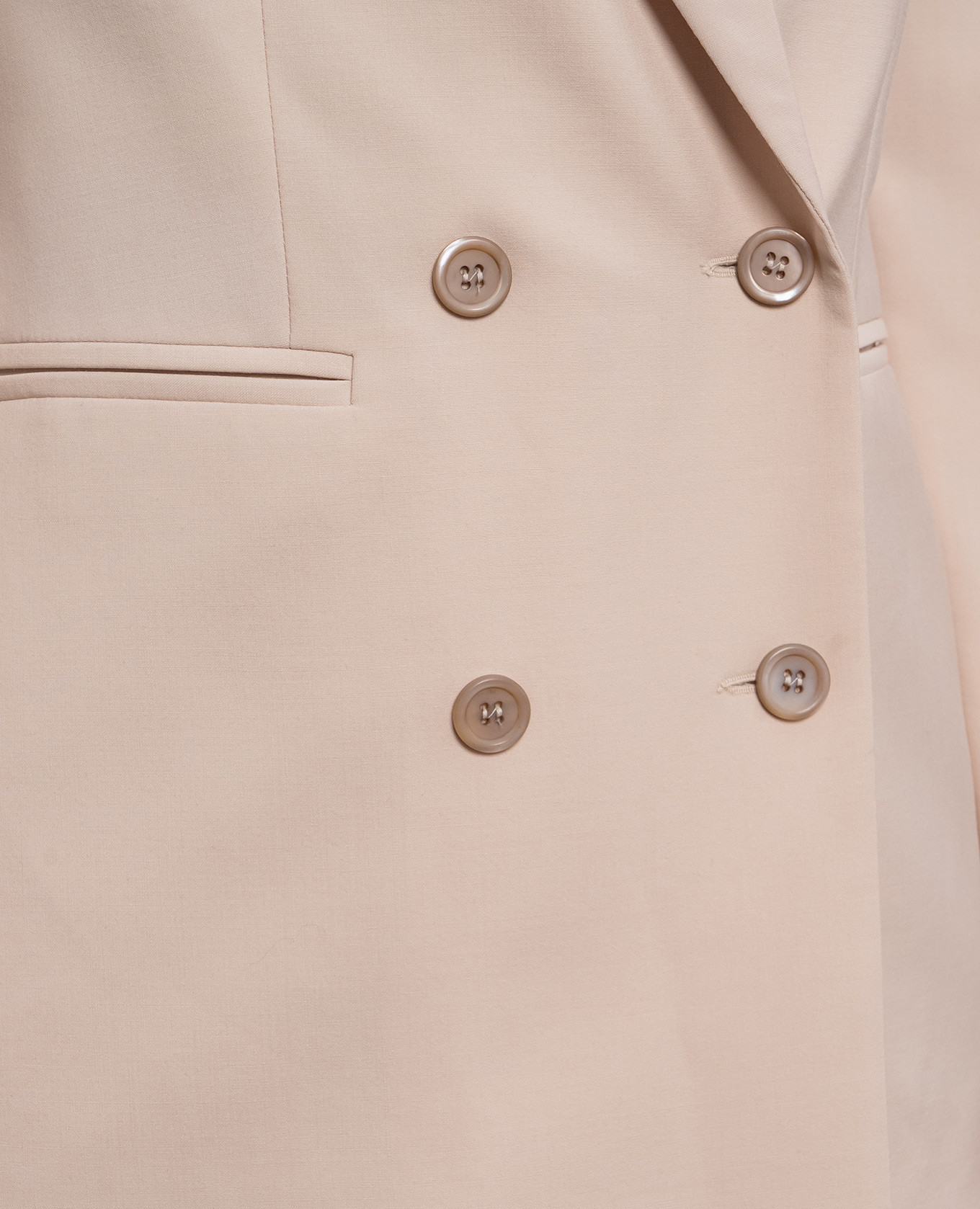 Beige double-breasted wool jacket Peserico 5