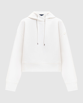 Max Mara Sportmax SPDSLOGAN white hoodie with slits SPDSLOGAN