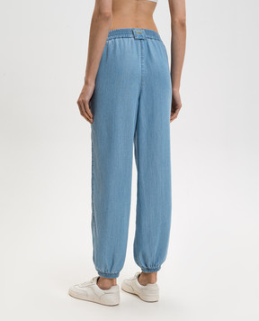Twinset Blue joggers with logo 261LL2QCC