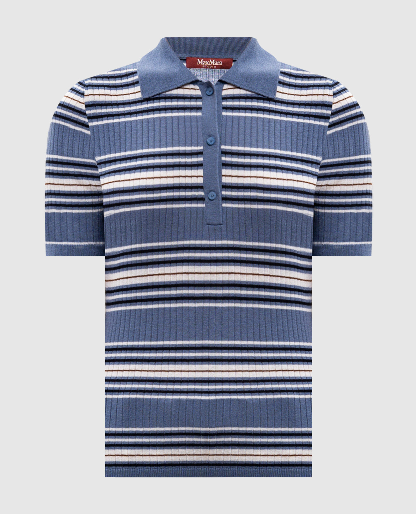 TALLERO blue striped silk and wool top