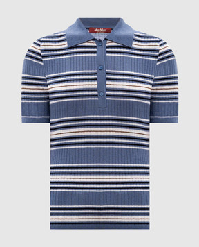 Max Mara TALLERO blue striped silk and wool top MSTTALLERO