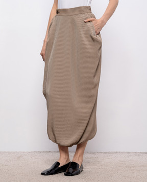 UMA WANG Beige Gink skirt UW2026