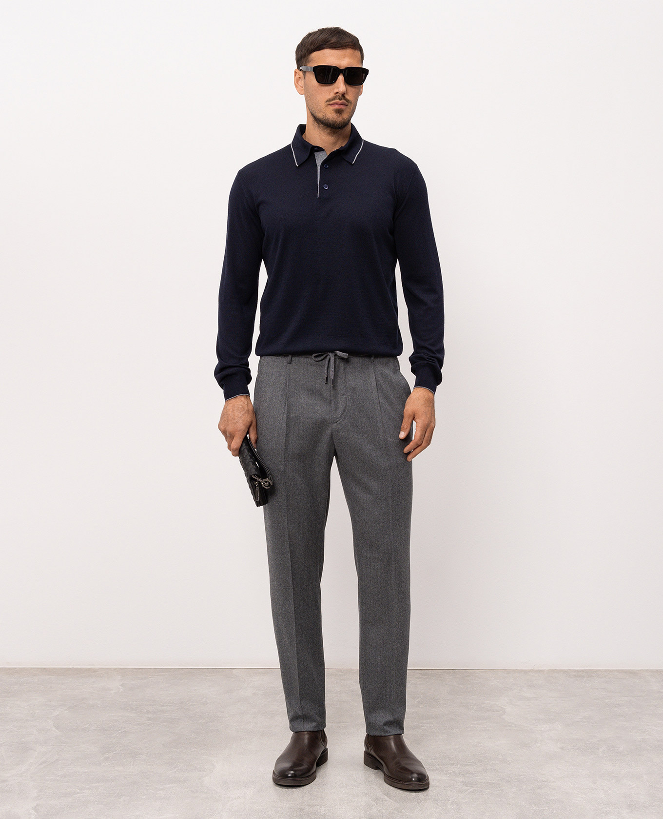 Dark gray wool pants Peserico 2