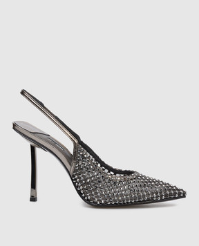 Le Silla Gilda grey slingbacks with crystals 2299U090G3PPSTE