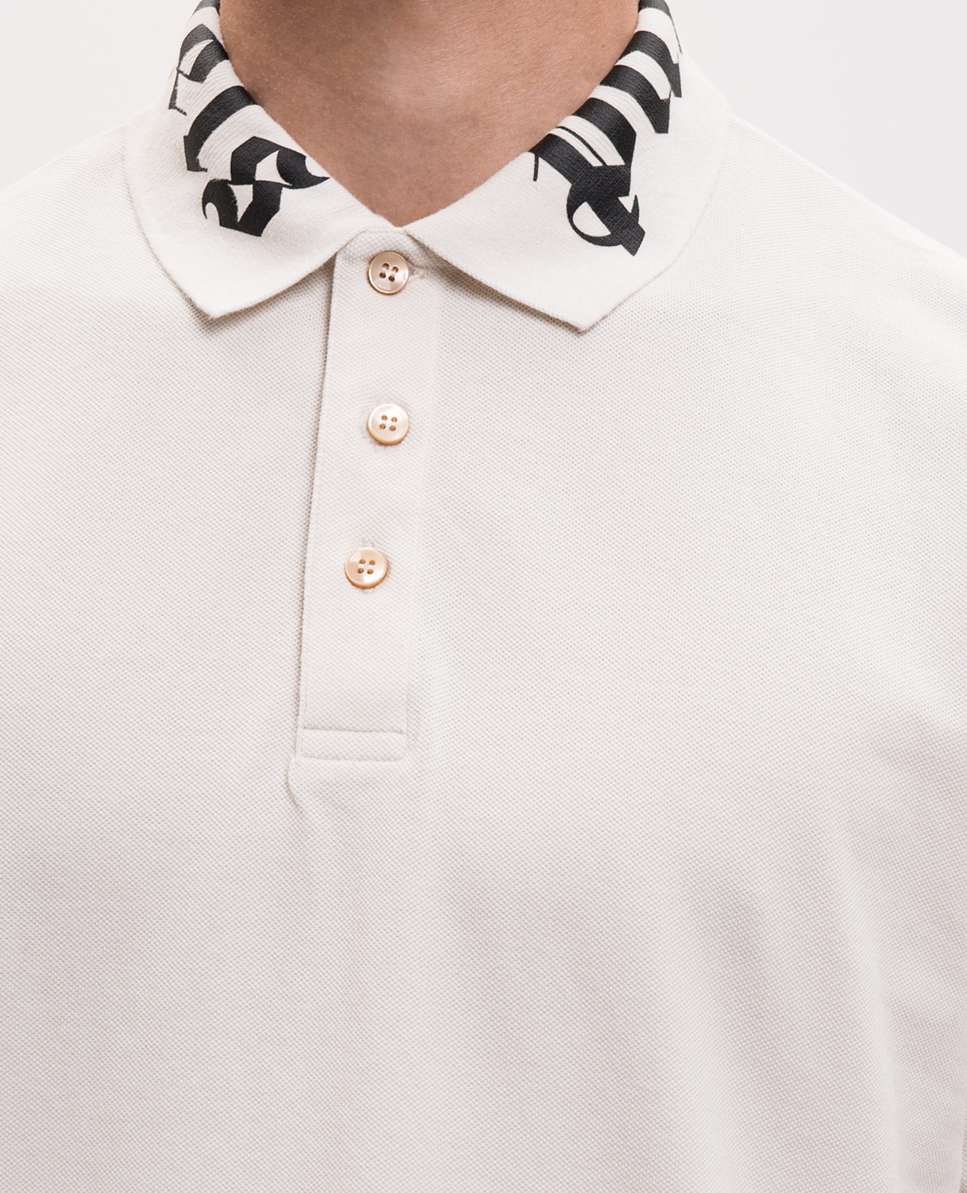 Ivory polo shirt with logo print Palm Angels 5