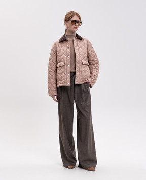 Peserico Brown wool pants with belt P0470102666