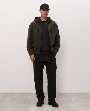 Stone Island Khaki jacket with logo patch L2S151200011S0211