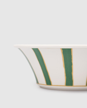 Geminiano Cozzi 1765 White porcelain bowl Striche Verdi e Oro TTCMI37159036