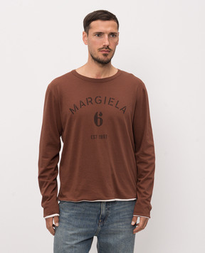 Maison Margiela MM6 Brown long sleeve with logo print SH0NH0024M20048