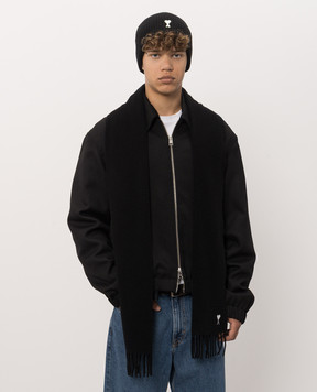 Ami Paris Black wool hat UBO006018m