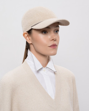 Brunello Cucinelli Beige cashmere cap MCAP9A025