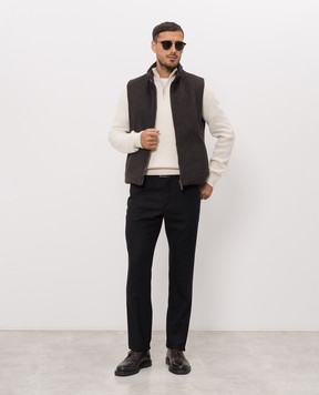 MooRER Brown reversible FALIERI down vest with wool and cashmere FALIERILS9