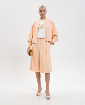 Twinset Orange bomber jacket with logo 261TP2222