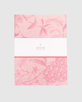 Le Jacquard Fraincais Pink À l'orangerie linen tablecloth 30544