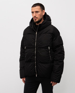 Iceberg Black down jacket with logo patch J1105189