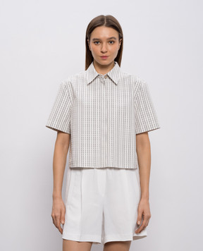 Agnona White shirt with checked silk TD1111YQ2009