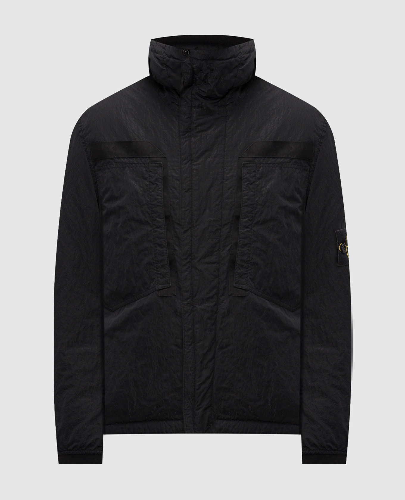 Black jacket with logo patch