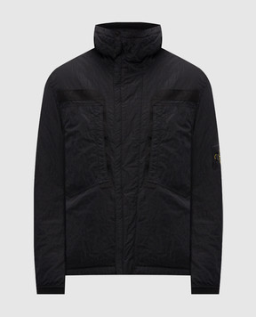 Stone Island Black jacket with logo patch L2S15Q100007S0405