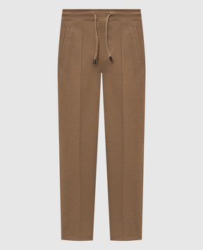 ISAIA Brown sweatpants with embroidered emblem MP0057J0411