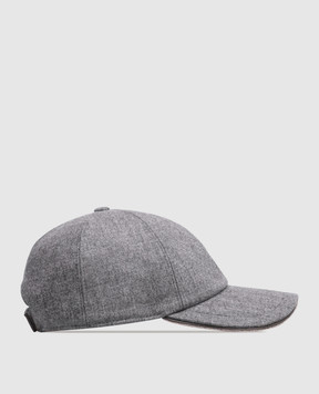 Peserico Gray wool and cashmere cap A36226C003358