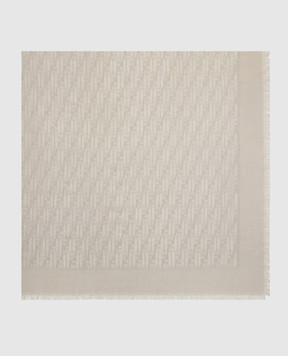 Fendi Gray wool, silk and cashmere patterned scarf FXT388B1VK