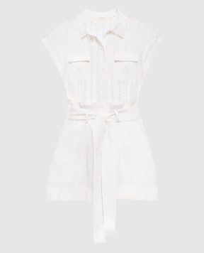 Christy Lynn Madeleine white jumpsuit with linen CLJS12N22