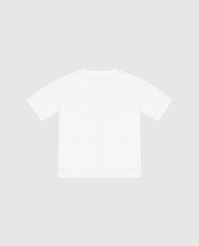 Brunello Cucinelli Children's white T-shirt with embroidered monogram logo B0B13TS01S