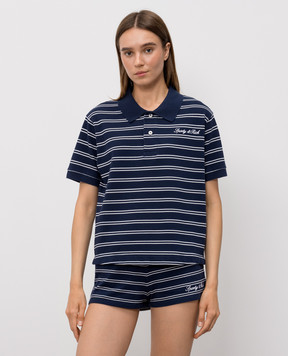Sporty & Rich Blue striped polo shirt TO085710326BL107