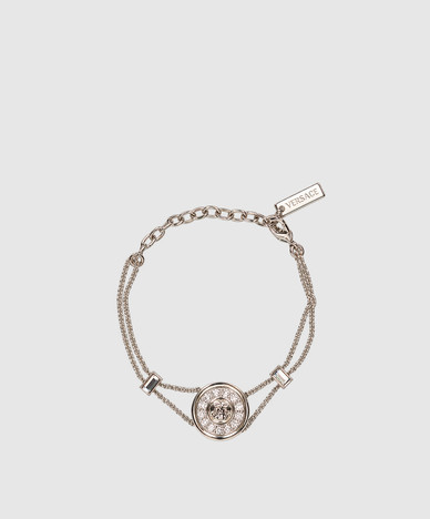 Silver Medusa bracelet with crystals