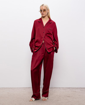 Givenchy Burgundy silk pants BW518P16Q5