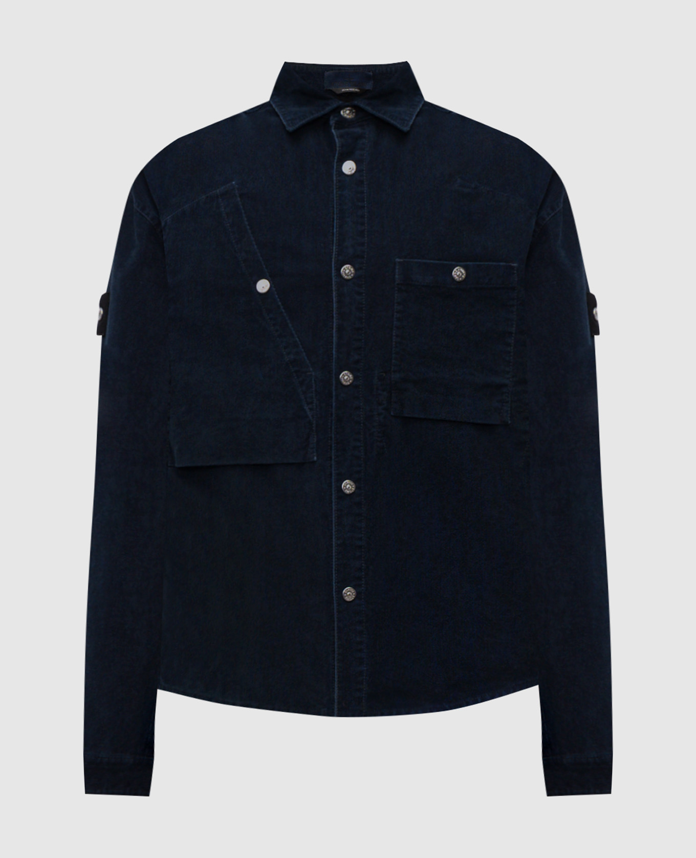 

Blue corduroy shirt with logo Stone Island, Navy blue