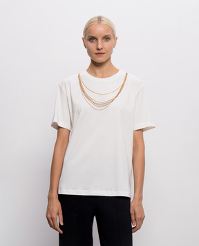 Twinset White T-shirt with chains 262AP2460
