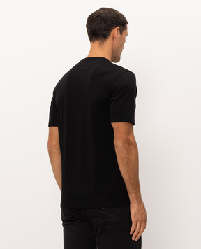 Stefano Ricci Black T-shirt with embroidered logo MNH6305420803