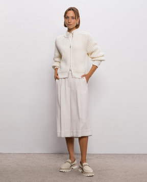 Peserico Pink corduroy culottes with lurex A0416605219