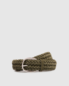 Orciani Khaki Plot Suede Weave Belt U08318SUP