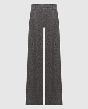 Brunello Cucinelli Gray patterned pants with lurex MD007P8884