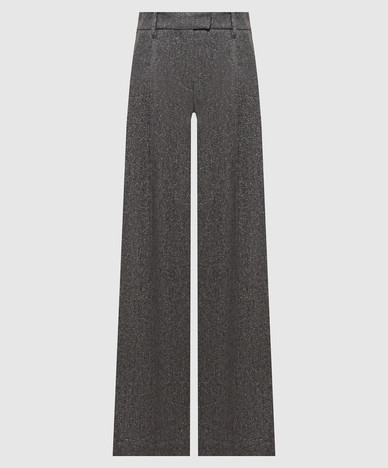 Gray patterned pants with lurex