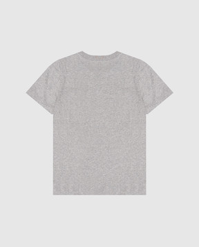 Moncler ENFANT Children's gray T-shirt with contrasting logo L29548C0001189AFV