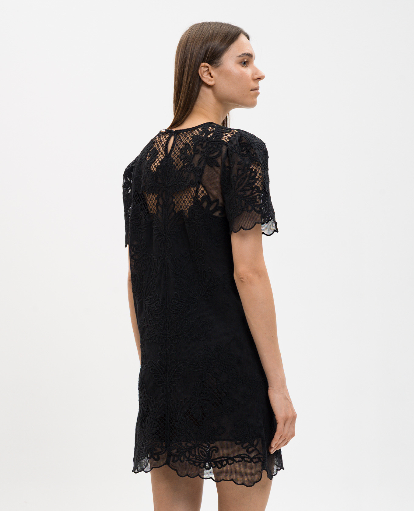 

Black mini dress with embroidery Twinset